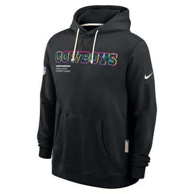 Nike Dallas Cowboys Crucial Catch Sideline  Men's Dri-fit Nfl Pullover Hoodie In Black