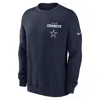 Nike Navy Dallas Cowboys Primetime Club Fleece Pullover Sweatshirt In Gray