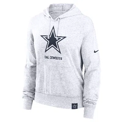 Nike Women's White Dallas Cowboys Gym Vintage-like Logo Pullover Hoodie