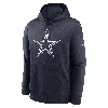 Nike Navy Dallas Cowboys Fan Gear Club Logo Pullover Hoodie In Blue