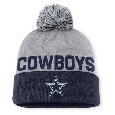 Nike Dallas Cowboys Peak  Men's Nfl Cuffed Pom Beanie In Blue