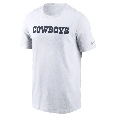 Nike Dallas Cowboys Primetime Wordmark Essential  Men's Nfl T-shirt In White