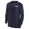 Nike Navy Dallas Cowboys Sideline Coach Uv Performance Long Sleeve T-shirt In Blue