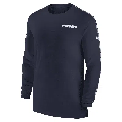 Nike Dallas Cowboys Sideline Coach  Men's Dri-fit Nfl Long-sleeve Top In Blue