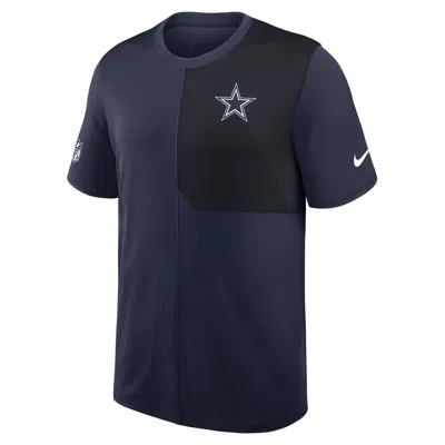 Nike Dallas Cowboys Sideline Coach  Men's Dri-fit Nfl Top In Blue