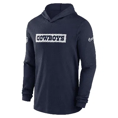 NIKE DALLAS COWBOYS SIDELINE  MEN'S DRI-FIT NFL LONG-SLEEVE HOODED TOP,1015767545