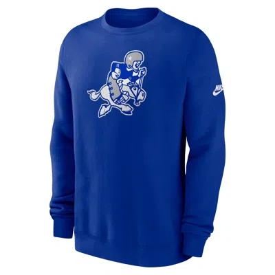 Nike Royal Dallas Cowboys Swing Pass Rewind Club Pullover Sweatshirt In Blue