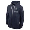 Nike Dallas Cowboys Utility Player Sideline  Men's Dri-fit Nfl Full-zip Hoodie In Blue