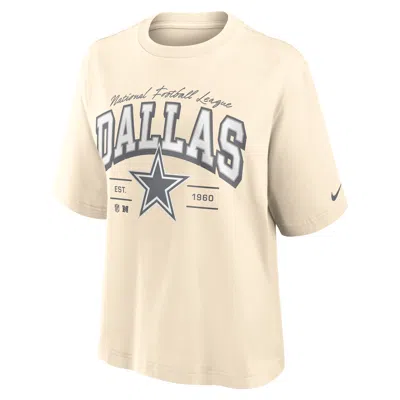 Nike Dallas Cowboys Vintage Mod Boxy  Women's Nfl T-shirt In White