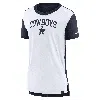 Nike Women's Cream/navy Dallas Cowboys Wordmark Tri-blend T-shirt In Blue