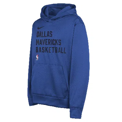 Nike Dallas Mavericks Big Kids'  Dri-fit Nba Pullover Hoodie In Blue