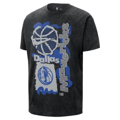 Nike Dallas Mavericks Courtside  Men's Nba Max90 T-shirt In Black