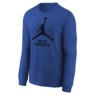 Nike Dallas Mavericks Essential Big Kids' Jordan Nba Long-sleeve T-shirt In Black