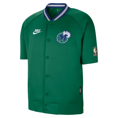Nike Dallas Mavericks Hardwood Classics  Men's Dri-fit Nba Short-sleeve Jacket In Green
