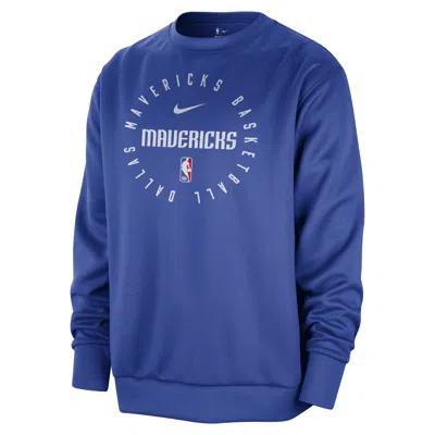 Nike Dallas Mavericks Spotlight  Men's Dri-fit Nba Crew-neck Sweatshirt In Blue