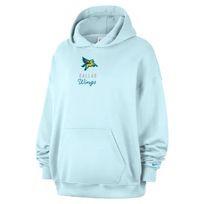 Nike Dallas Wings  Women's French Terry Oversized Pullover Hoodie In Blue