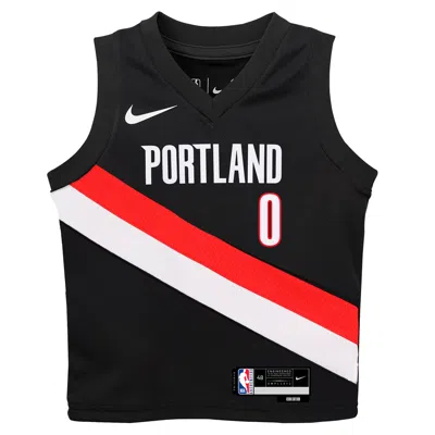 Nike Damian Lillard Portland Trail Blazers Icon Edition Little Kids'  Nba Replica Jersey In Black
