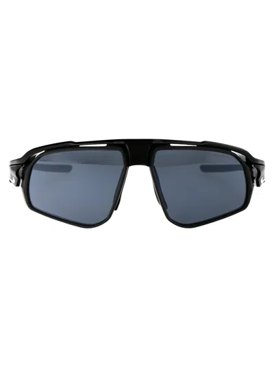 Nike Dark Grey Black Acetate Sunglasses In Red