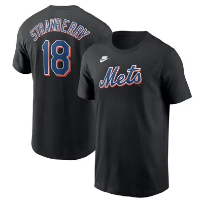 Nike Darryl Strawberry Black New York Mets Fuse Name & Number T-shirt