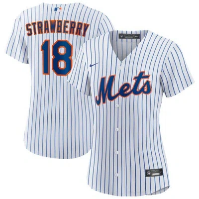 Nike Darryl Strawberry White New York Mets Home Replica Player Jersey