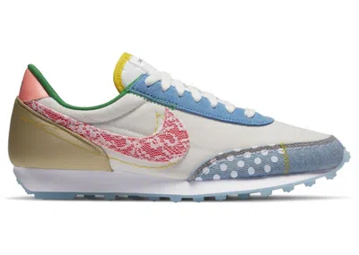 Pre-owned Nike Daybreak (women's) Sneakers In Sail/bright Crimson/team Gold