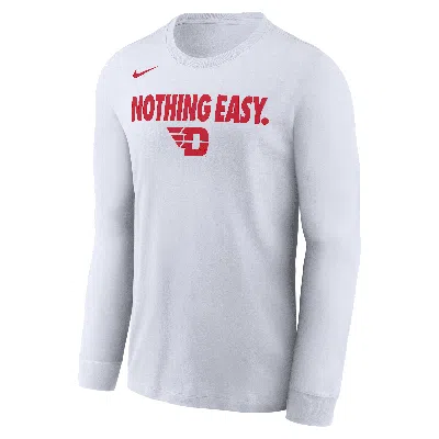 Nike White Dayton Flyers 2025 On-court Bench Long Sleeve T-shirt