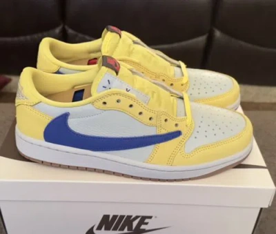 Pre-owned Nike Deadstock  Jordan 1 Retro Low Og Sp Travis Scott Canary Size 9w Ds In Yellow