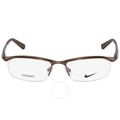 Nike Demo Oval Titanium Men's Eyeglasses  6037 259 53 In Brown