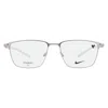 Nike Demo Rectangular Men's Eyeglasses  6066 045 56 In Metallic