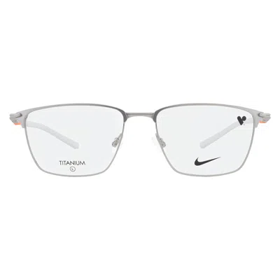 Nike Demo Rectangular Men's Eyeglasses  6066 045 56 In Metallic