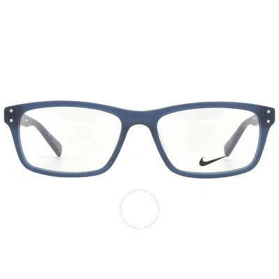 Nike Demo Rectangular Men's Eyeglasses  7242 440 53 In Blue