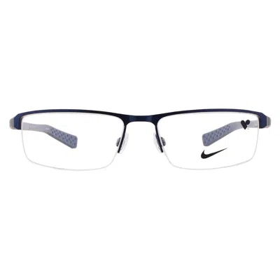 Nike Demo Rectangular Men's Eyeglasses  8097n 400 55 In White