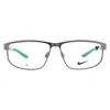 Nike Demo Rectangular Men's Eyeglasses  8157 070 56 In Metallic