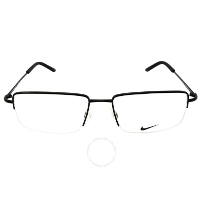 Nike Demo Rectangular Men's Eyeglasses  8182 001 57 In Black
