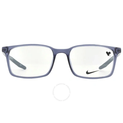 Nike Demo Rectangular Unisex Eyeglasses  7282 412 52 In Blue