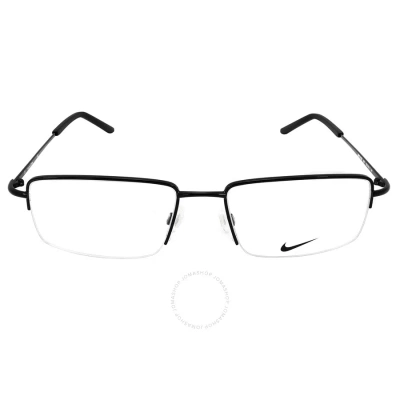 Nike Demo Rectangular Unisex Eyeglasses  8182 001 55 In Black