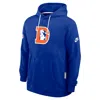 Nike Royal Denver Broncos Sideline Offensive Set Play Performance Pullover Hoodie In Blue