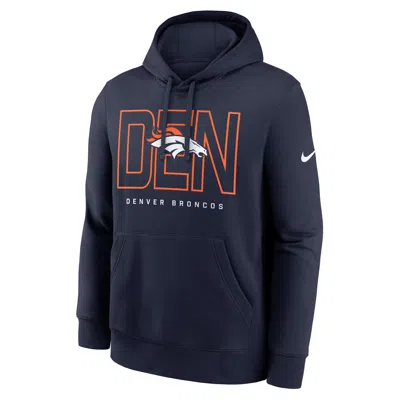 Nike Denver Broncos Busted Play Club  Men's Nfl Pullover Hoodie In Blue