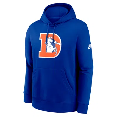 Nike Denver Broncos Club Logo  Men's Nfl Pullover Hoodie In Blue
