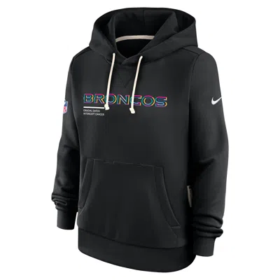 Nike Denver Broncos Crucial Catch  Women's Dri-fit Nfl Pullover Hoodie In Black