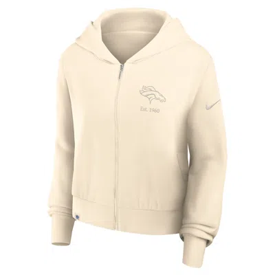 Nike Denver Broncos Established Womenâs  Women's Nfl Full-zip Hoodie In Brown