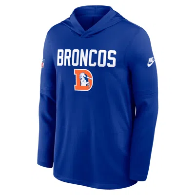 Nike Royal Denver Broncos Alt Pack Pass Accuracy Performance Long Sleeve Hoodie T-shirt In Blue