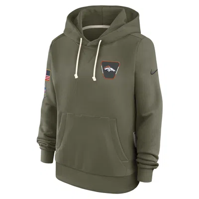 Nike Denver Broncos Salute To Service Sideline  Women's Dri-fit Nfl Pullover Hoodie In Brown
