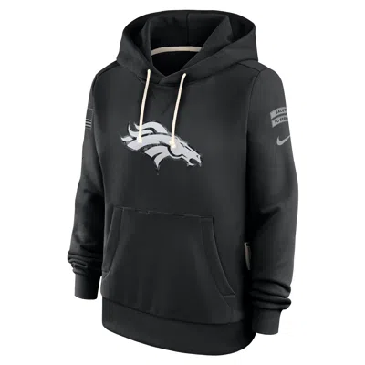 Nike Denver Broncos Salute To Service Sideline  Women's Dri-fit Nfl Pullover Hoodie In Black