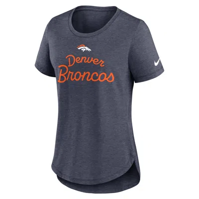 Nike Denver Broncos Script  Women's Nfl T-shirt In Blue