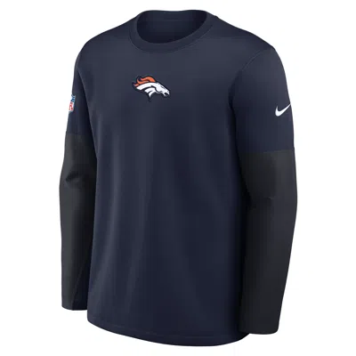 Nike Navy Denver Broncos Sideline Scripted To Win Performance Long Sleeve T-shirt In Blue