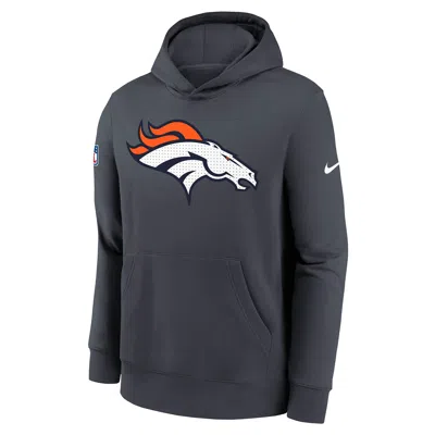 Nike Denver Broncos Sideline Club Big Kids'  Nfl Pullover Hoodie In Gray