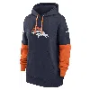 Nike Navy Denver Broncos 2024 Sideline Essential Fleece Pullover Hoodie In Blue