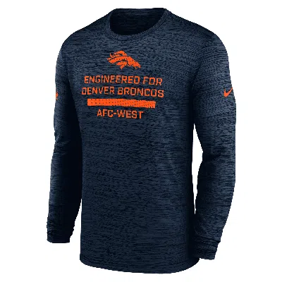 Nike Denver Broncos Sideline Team Issue Velocity  Men's Dri-fit Nfl Long-sleeve T-shirt In Gold