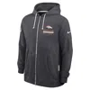 Nike Denver Broncos Utility Player Sideline  Men's Dri-fit Nfl Full-zip Hoodie In Gray